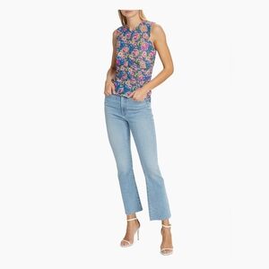 Veronica‎ Beard Tazmin Ruched Floral Mesh Top